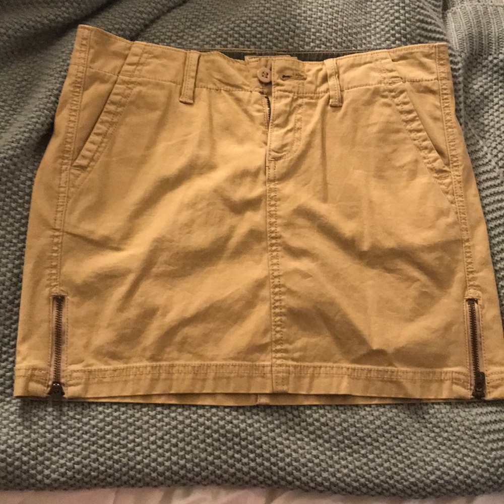 Khaki mini skirt lucky brand